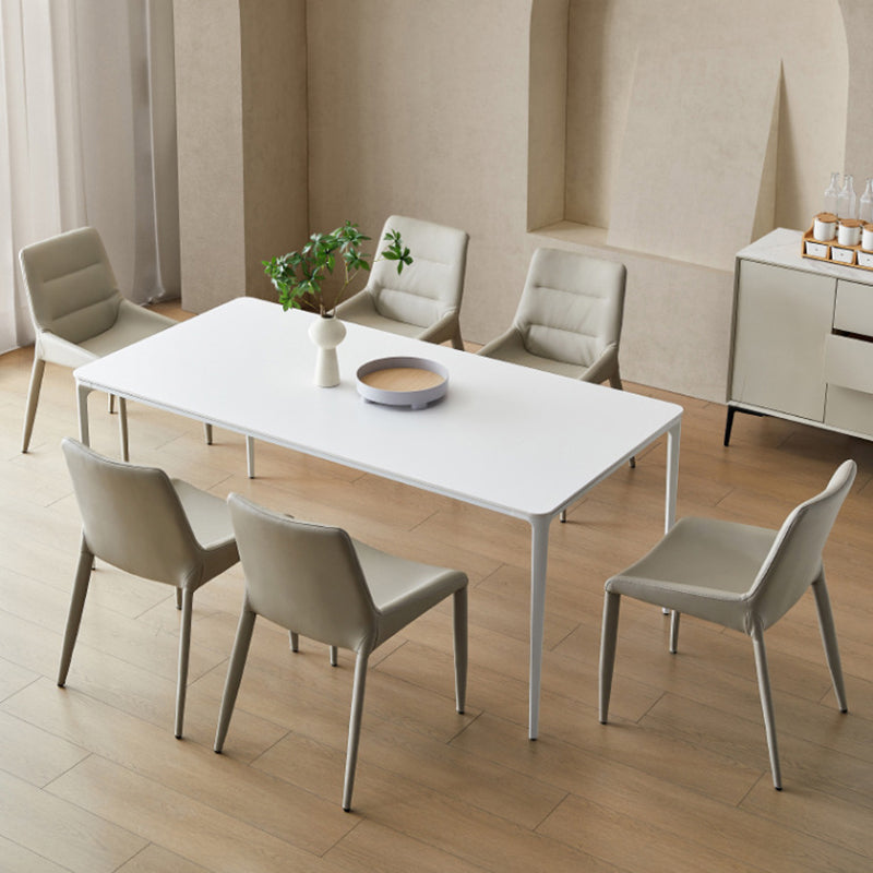 Designer Style 1/2/5/7 Pieces Dining Set Sintered Stone Dining Table with Leather Chairs