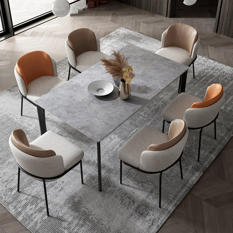 Modern 1/4/7 Pieces Dining Set Rectangle Sintered Stone Dining Table Set