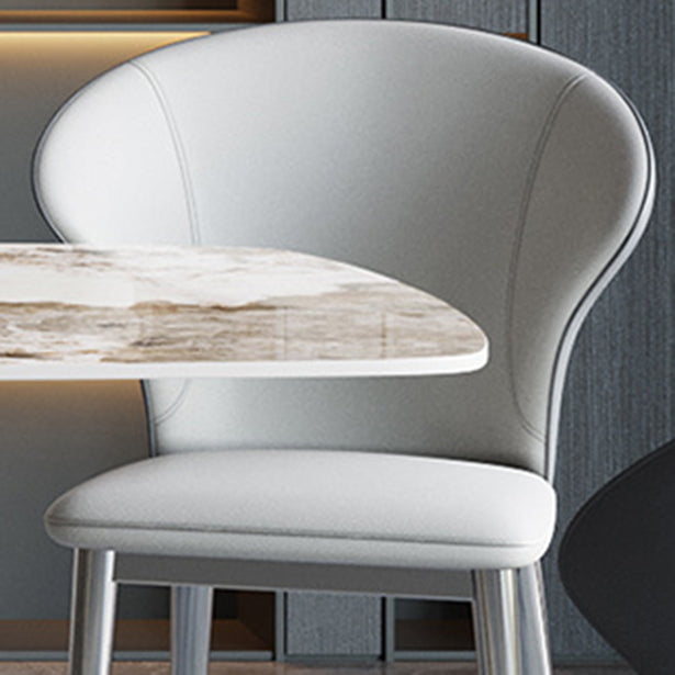 Designer Style 1/2/4/5/7 Pieces Dining Set Sintered Stone Dining Table with Leather Chairs