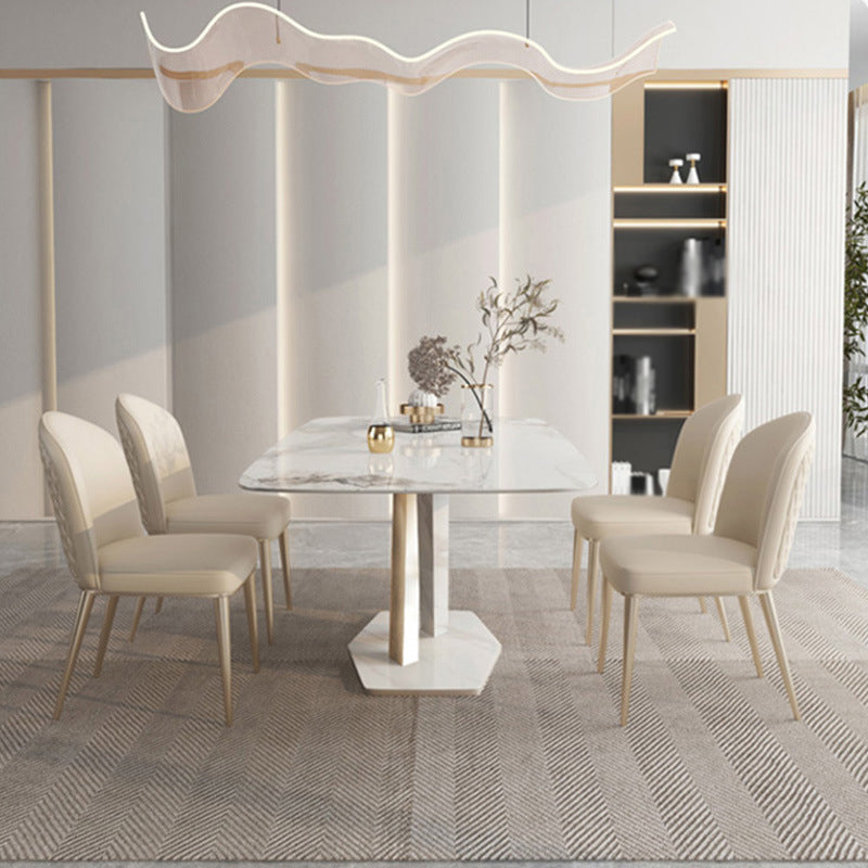1/2/5/7 Pcs Sintered Stone Dining Table Set Dining Chairs Set