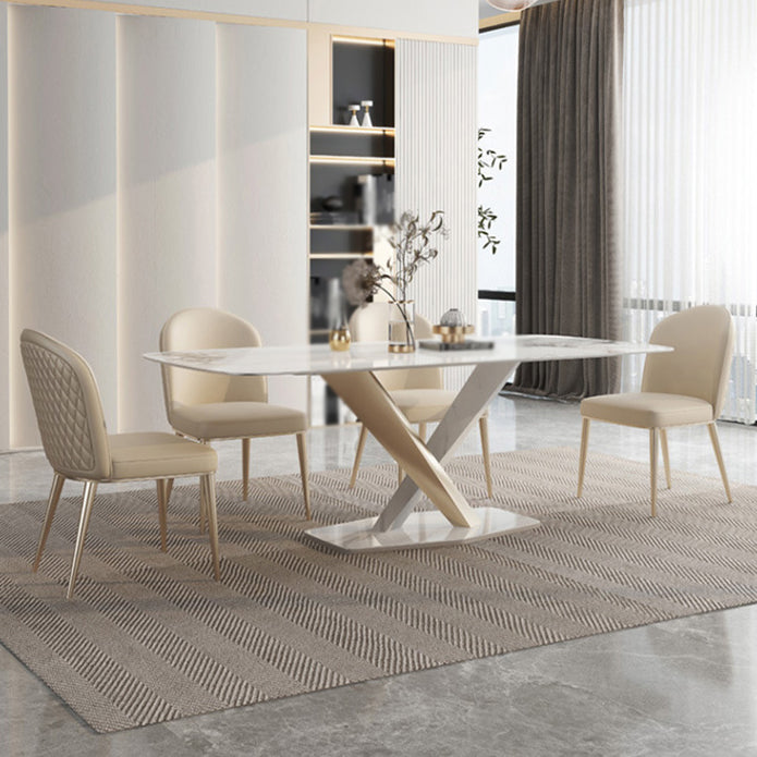 1/2/5/7 Pcs Sintered Stone Dining Table Set Dining Chairs Set