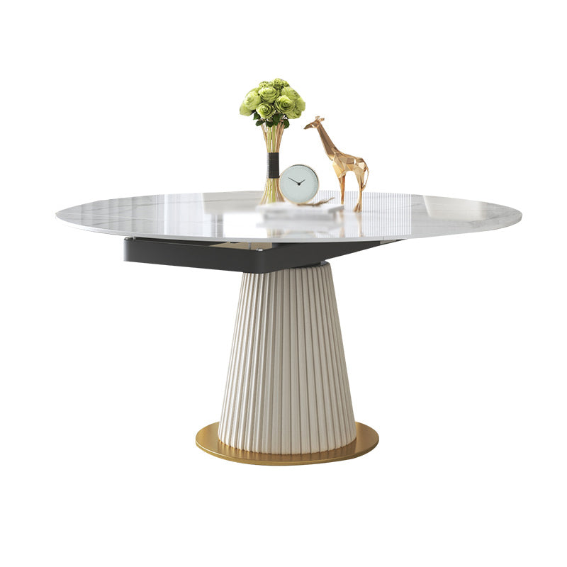Glam 1/4/5/7 Pieces Leather Dinette Set with Sintered Stone Top Scalable Dining Table Set