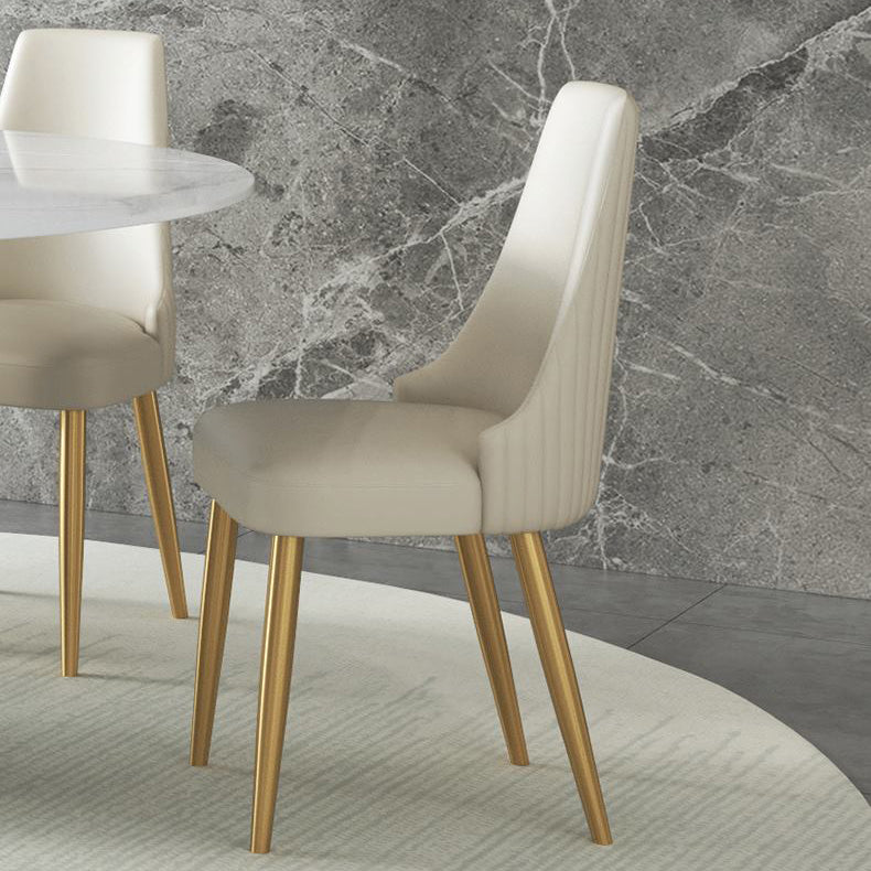 Glam 1/4/5/7 Pieces Leather Dinette Set with Sintered Stone Top Scalable Dining Table Set