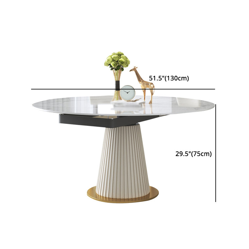 Glam 1/4/5/7 Pieces Leather Dinette Set with Sintered Stone Top Scalable Dining Table Set