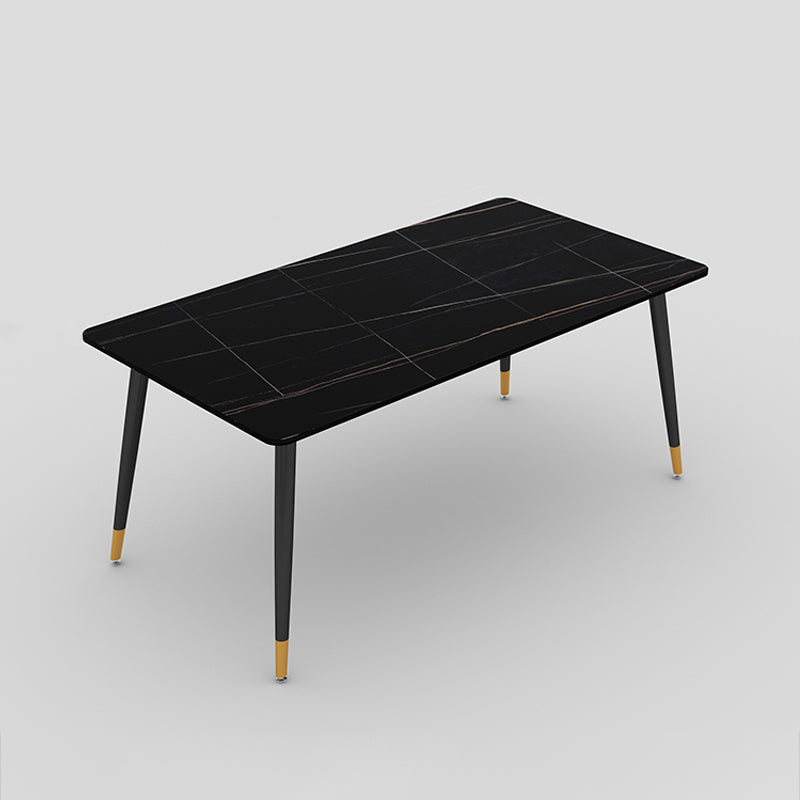 Black Frame Stone Dining Room Table Traditional Luxury Rectangle Dining Table