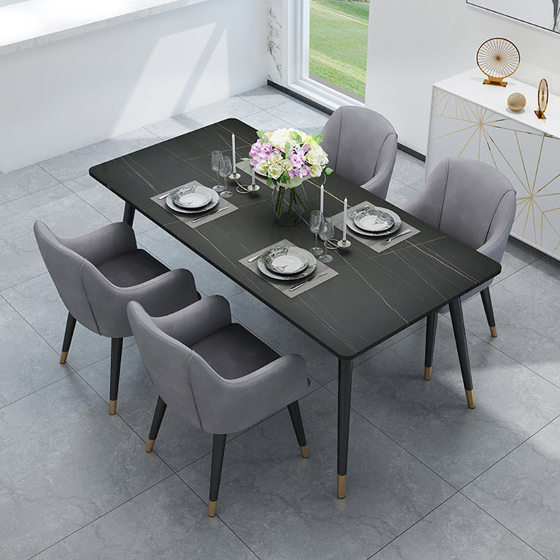 Black Frame Stone Dining Room Table Traditional Luxury Rectangle Dining Table