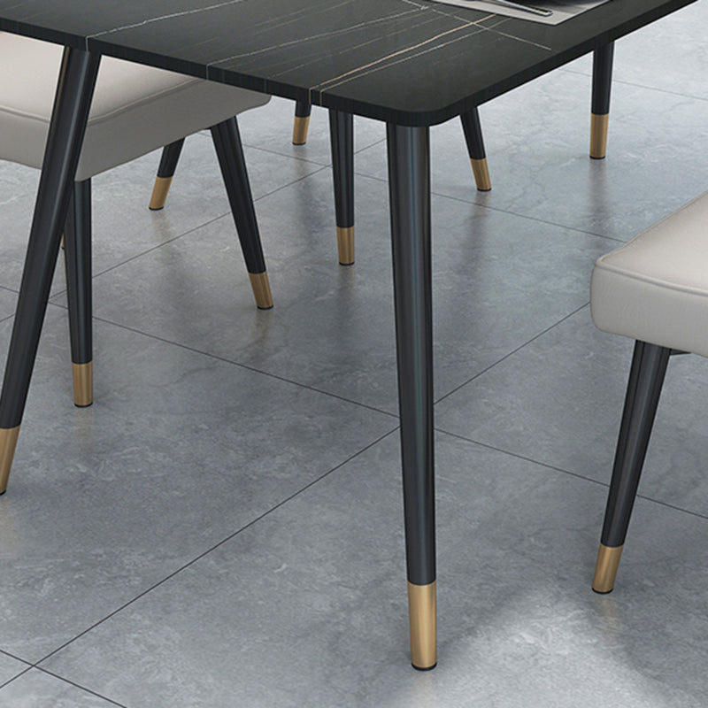 Black Frame Stone Dining Room Table Traditional Luxury Rectangle Dining Table