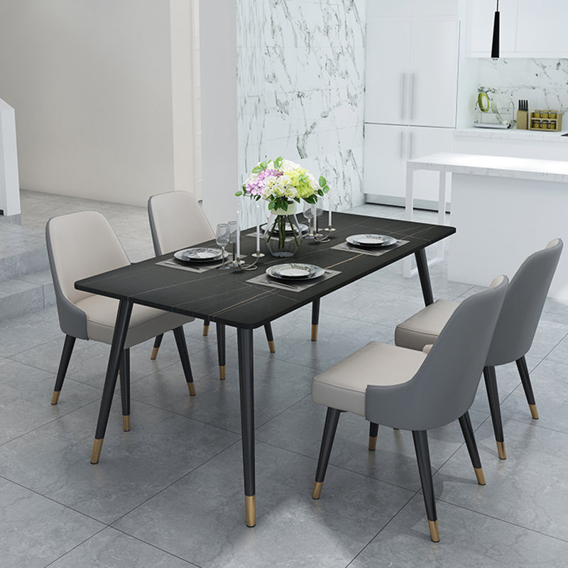 Black Frame Stone Dining Room Table Traditional Luxury Rectangle Dining Table