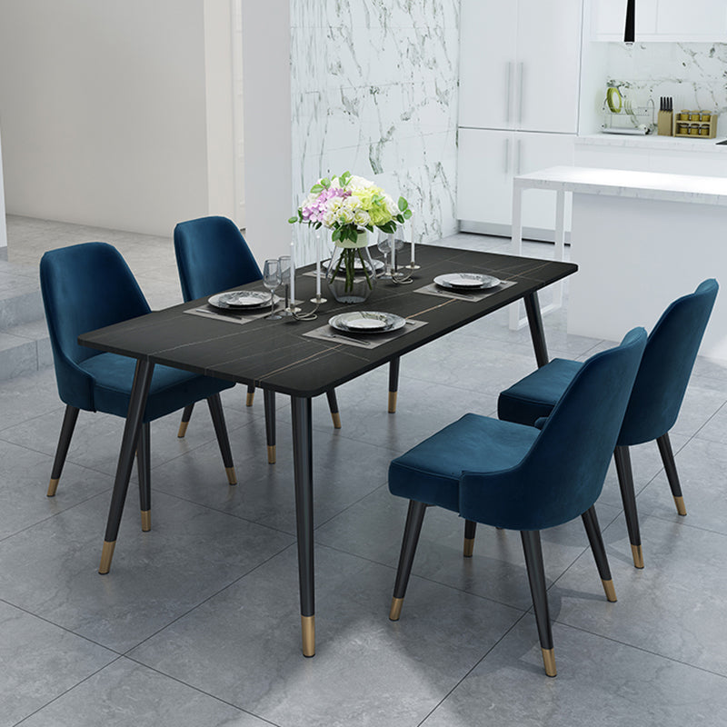 Black Frame Stone Dining Room Table Traditional Luxury Rectangle Dining Table
