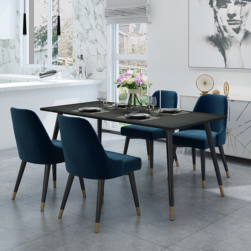 Black Frame Stone Dining Room Table Traditional Luxury Rectangle Dining Table