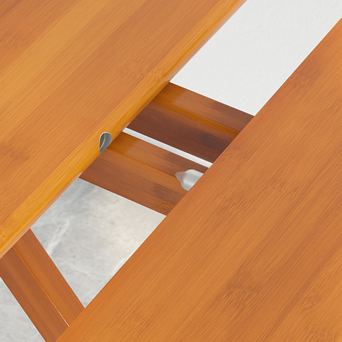 Modern Bamboo Pedestal Dining Table Natural Folding Table for Kitchen
