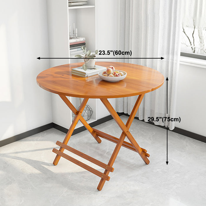 Modern Bamboo Pedestal Dining Table Natural Folding Table for Kitchen
