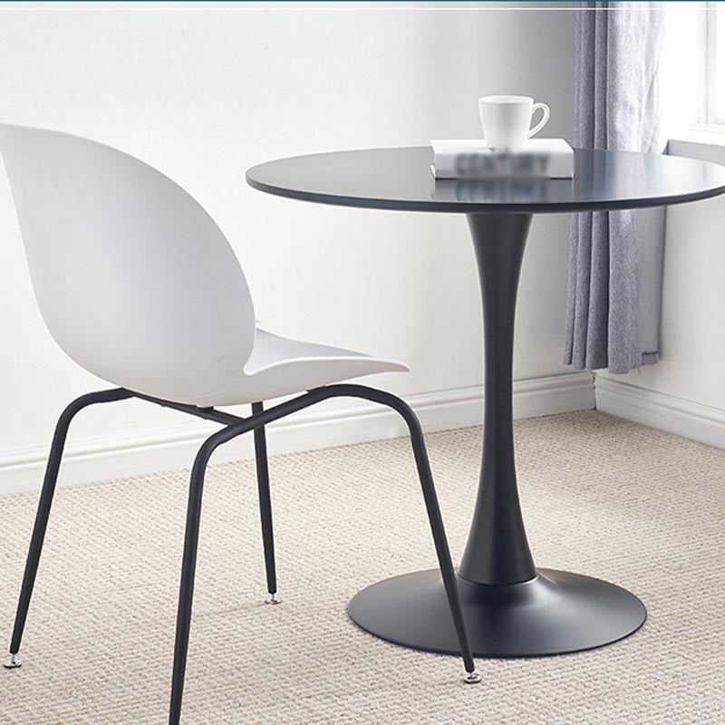 Modern Manufactured Wood Tulip Table Matte Finish Round Dining Table