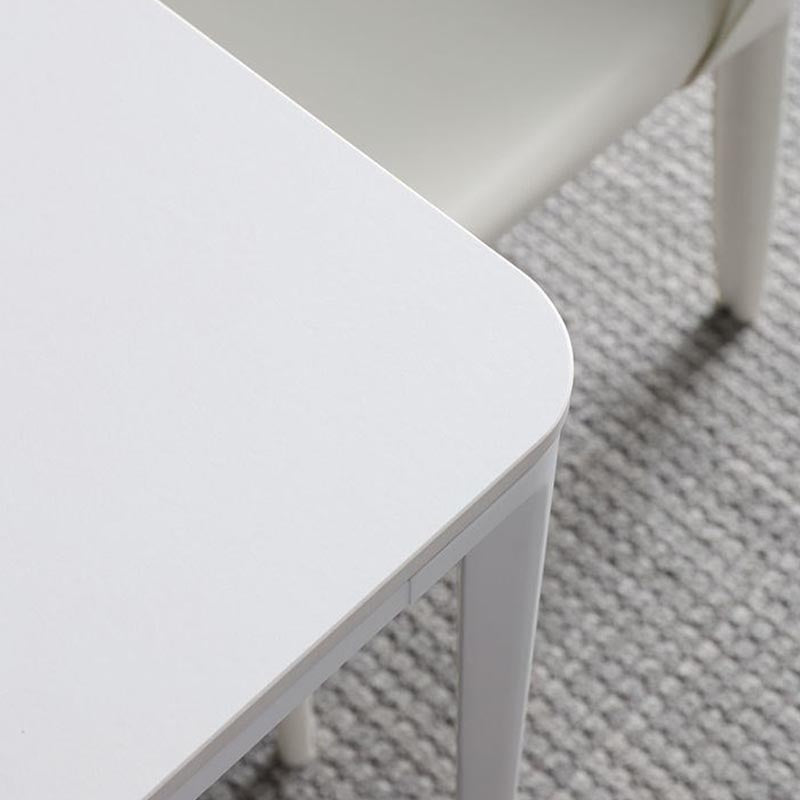 Modern White Stone Table 4 Legs Rectangle Dining Table for Kitchen