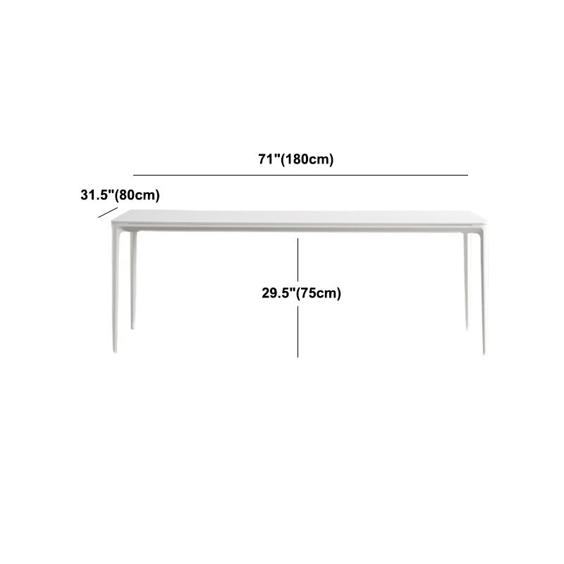 Modern White Stone Table 4 Legs Rectangle Dining Table for Kitchen
