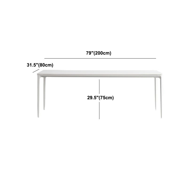Modern White Stone Table 4 Legs Rectangle Dining Table for Kitchen