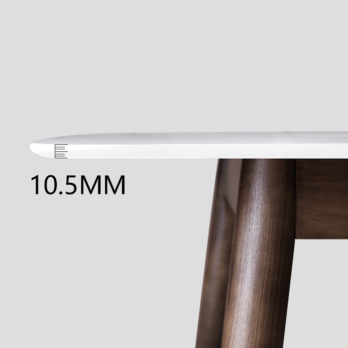 Modern Rectangular Dining Table White Top Dining Table with Wood Trestle Base