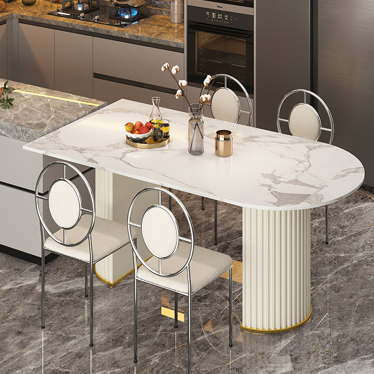 Traditional Luxury Dining Table Oval Double Pedestal Home Furniture for Indoor