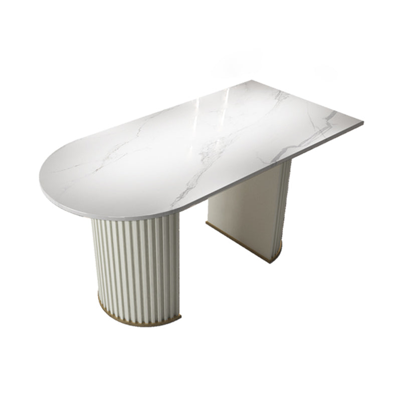 Traditional Luxury Dining Table Oval Double Pedestal Home Furniture for Indoor