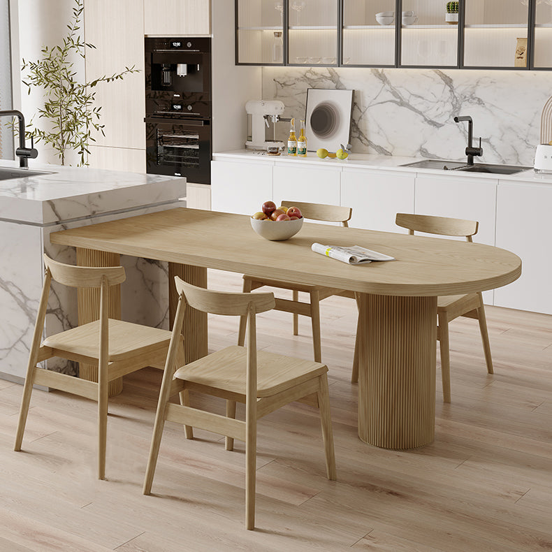 Modern Style Dining Table Brown Solid Wood Dining Table for Kitchen