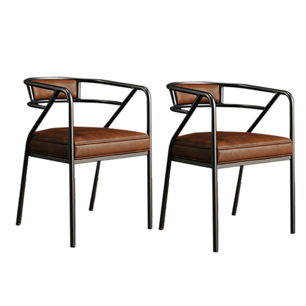 Glam Style Indoor Arm Chair Open Back 21.65" Wide Dining Chair