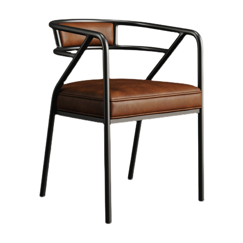 Glam Style Indoor Arm Chair Open Back 21.65" Wide Dining Chair
