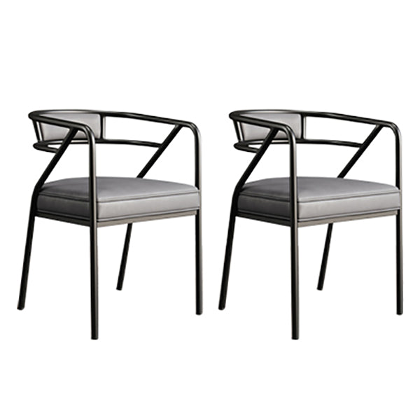 Glam Style Indoor Arm Chair Open Back 21.65" Wide Dining Chair