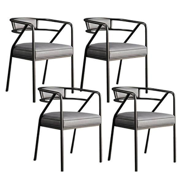 Glam Style Indoor Arm Chair Open Back 21.65" Wide Dining Chair