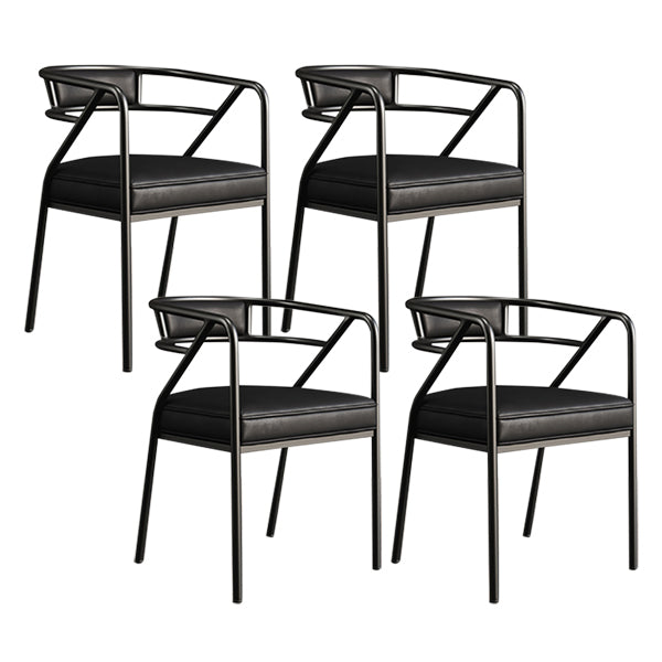 Glam Style Indoor Arm Chair Open Back 21.65" Wide Dining Chair