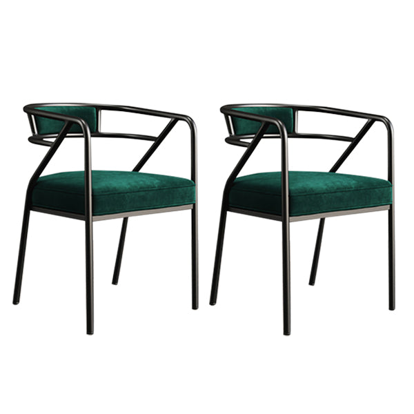 Glam Style Indoor Arm Chair Open Back 21.65" Wide Dining Chair