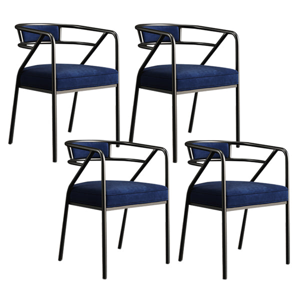 Glam Style Indoor Arm Chair Open Back 21.65" Wide Dining Chair