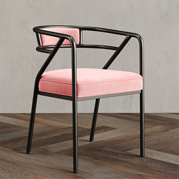 Glam Style Indoor Arm Chair Open Back 21.65" Wide Dining Chair