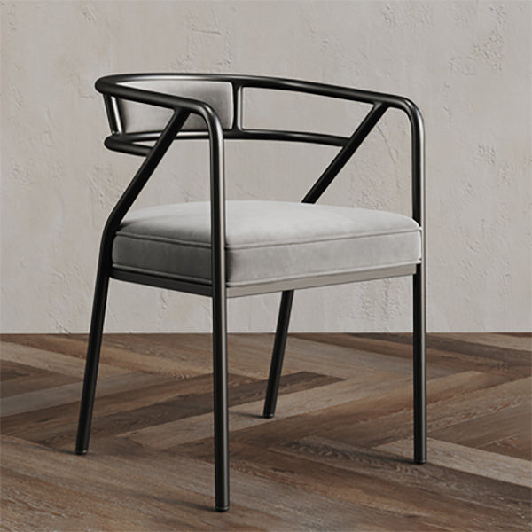 Glam Style Indoor Arm Chair Open Back 21.65" Wide Dining Chair