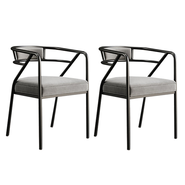 Glam Style Indoor Arm Chair Open Back 21.65" Wide Dining Chair