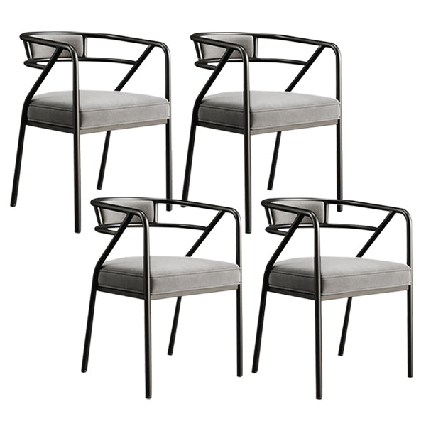 Glam Style Indoor Arm Chair Open Back 21.65" Wide Dining Chair