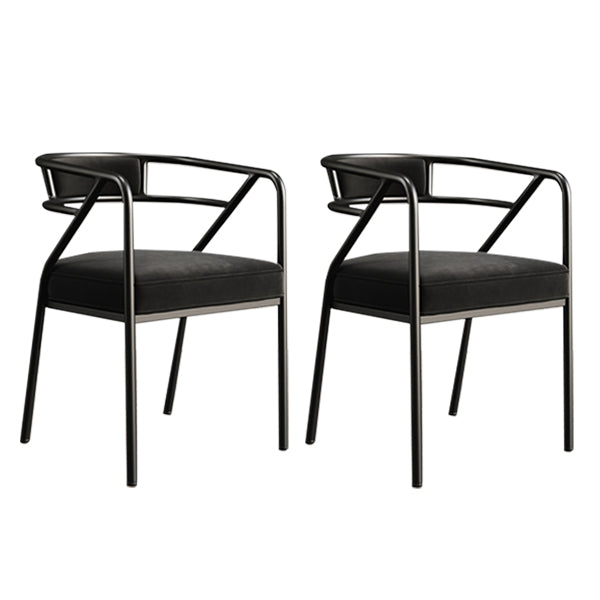 Glam Style Indoor Arm Chair Open Back 21.65" Wide Dining Chair