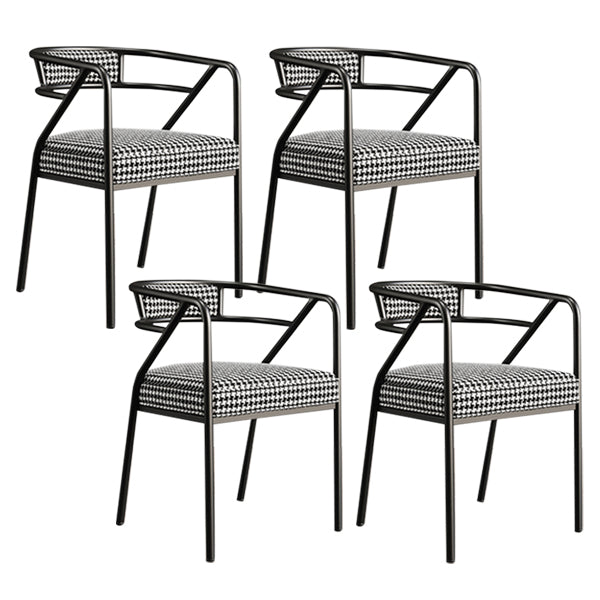 Glam Style Indoor Arm Chair Open Back 21.65" Wide Dining Chair