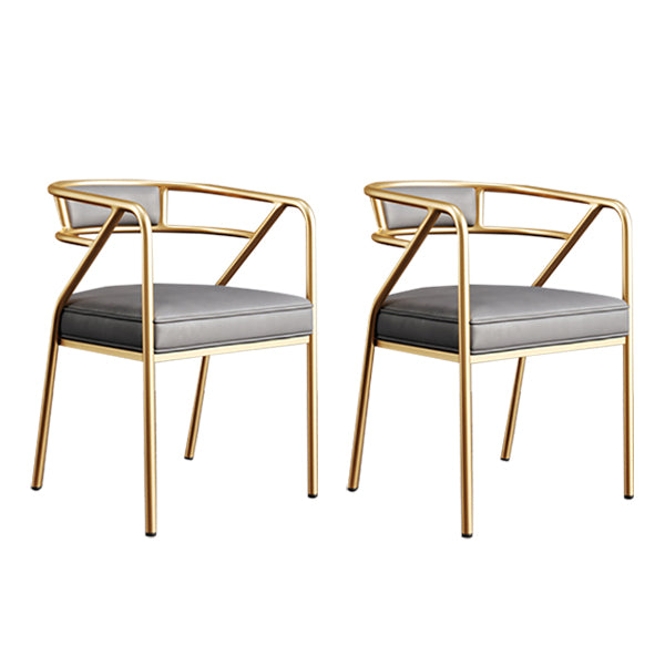 Glam Style Indoor Arm Chair Open Back 21.65" Wide Dining Chair