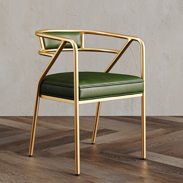 Glam Style Indoor Arm Chair Open Back 21.65" Wide Dining Chair