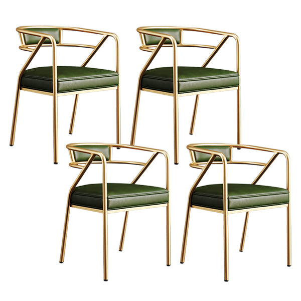 Glam Style Indoor Arm Chair Open Back 21.65" Wide Dining Chair