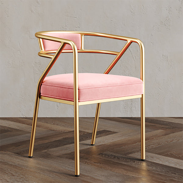 Glam Style Indoor Arm Chair Open Back 21.65" Wide Dining Chair