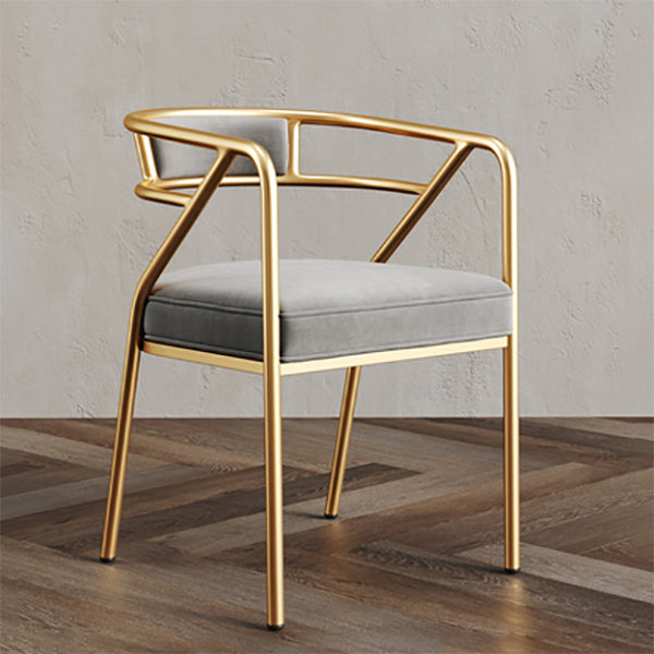 Glam Style Indoor Arm Chair Open Back 21.65" Wide Dining Chair