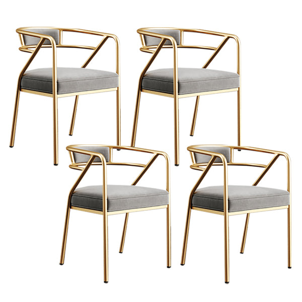 Glam Style Indoor Arm Chair Open Back 21.65" Wide Dining Chair