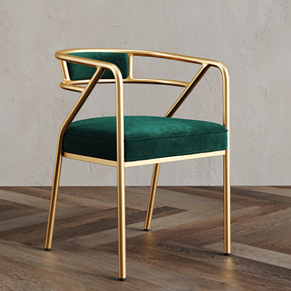 Glam Style Indoor Arm Chair Open Back 21.65" Wide Dining Chair