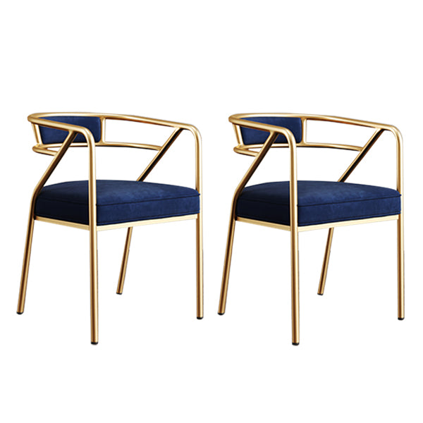Glam Style Indoor Arm Chair Open Back 21.65" Wide Dining Chair