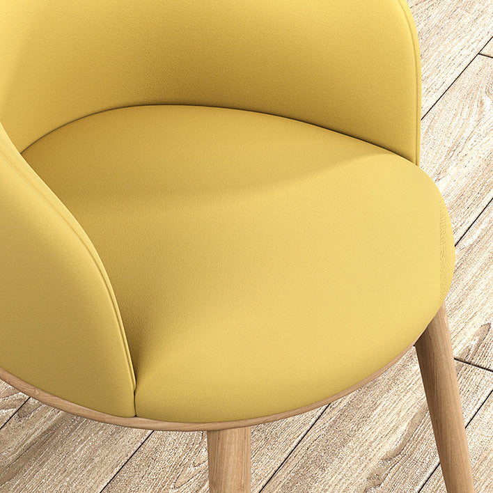 Glam Style Parsons Arm Chair Indoor Dining Chair with Metal Base