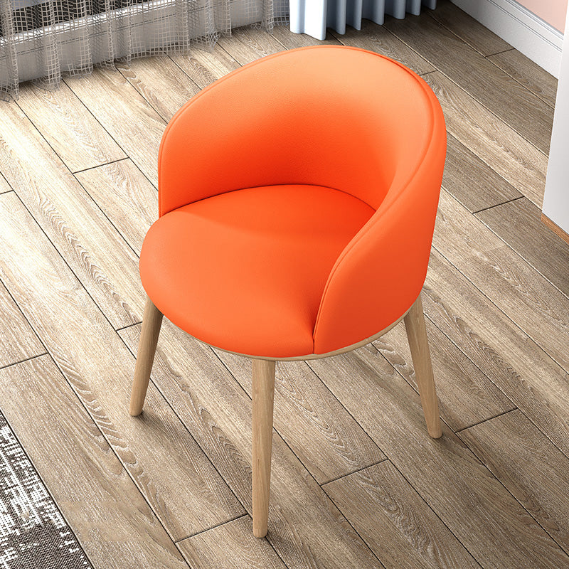 Glam Style Parsons Arm Chair Indoor Dining Chair with Metal Base