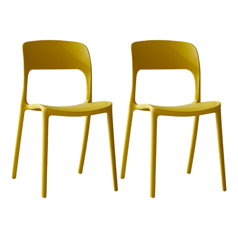 Plastic Contemporary Kitchen Chair Open Back Dining Room Side Chair