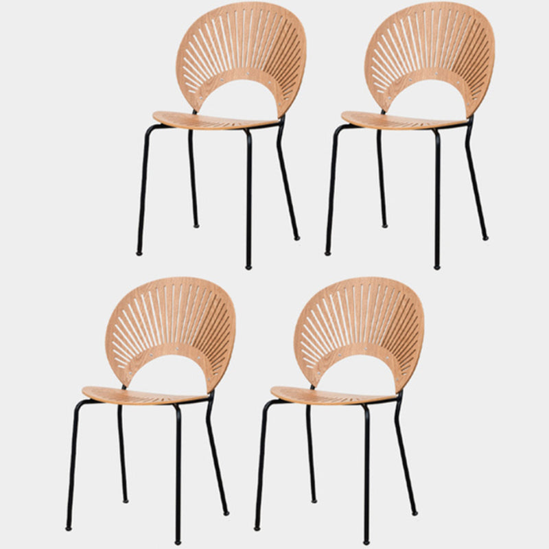 Modern Style Side Chair Open Back Armless Dining Chair for Indoor