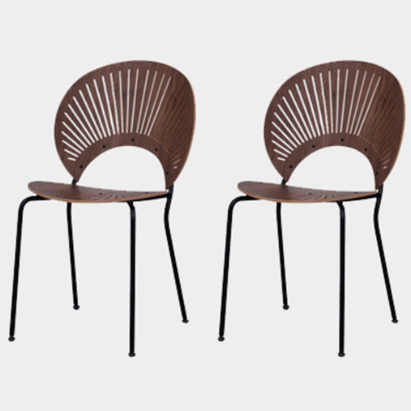 Modern Style Side Chair Open Back Armless Dining Chair for Indoor
